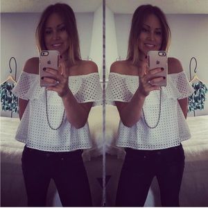 Off the Shoulder Eye-lit Top